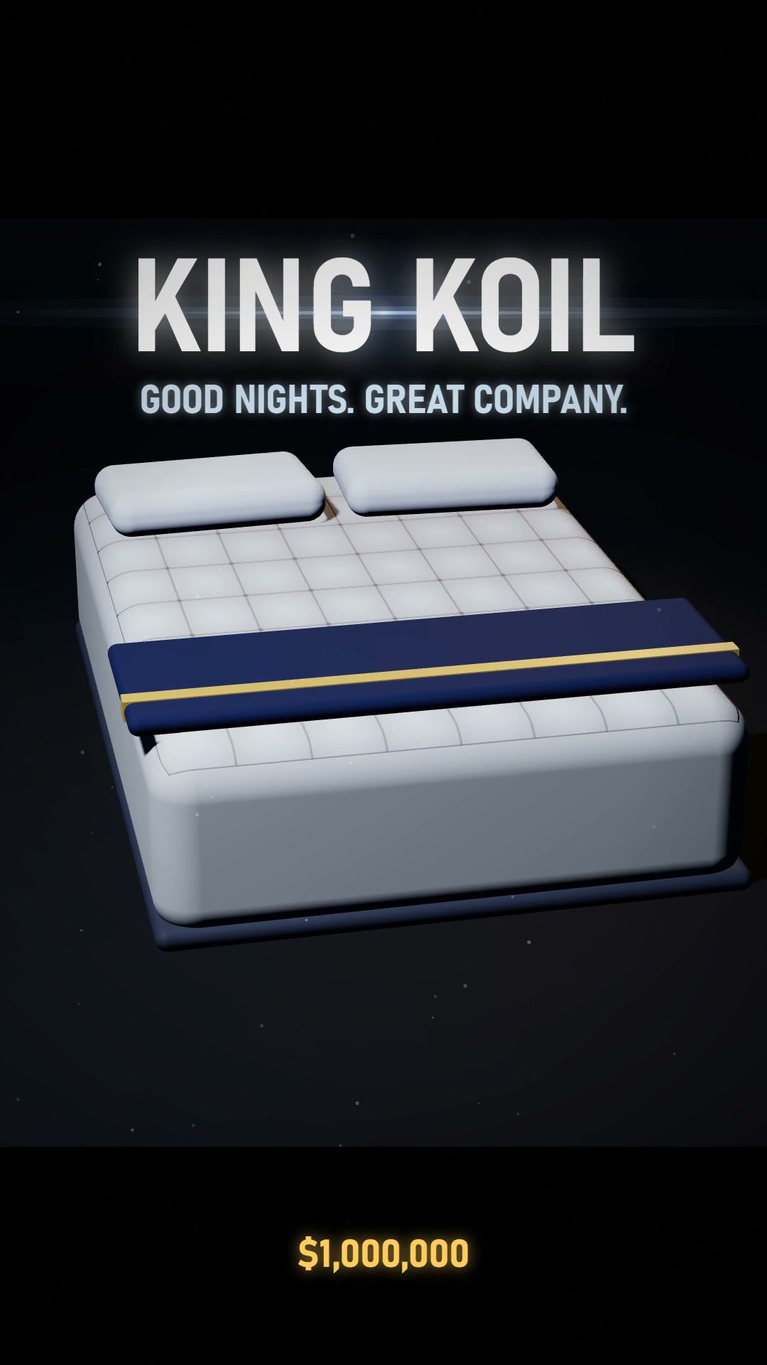 King Koil airbed at three budgets ($0 vs $1M)